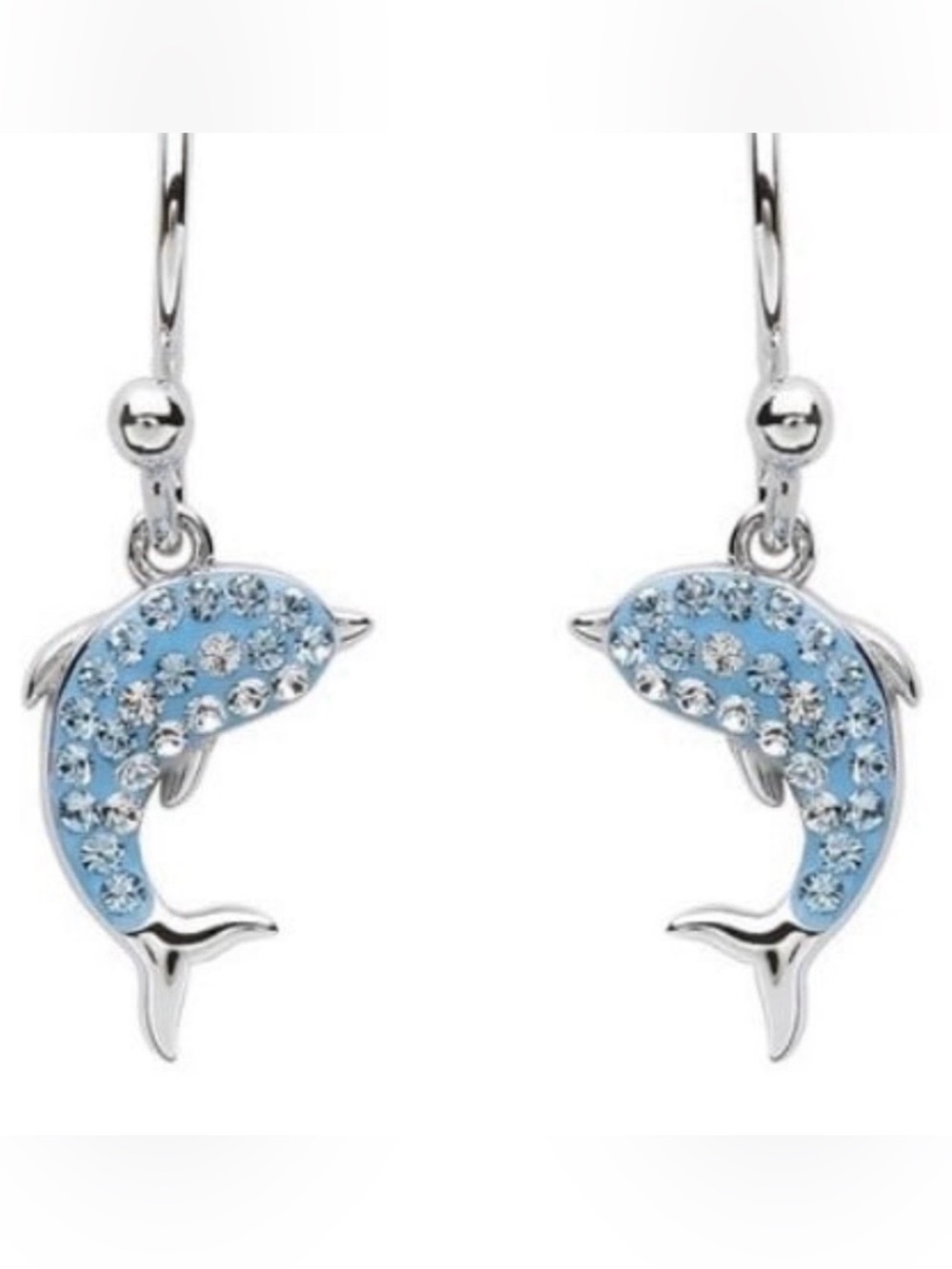Ocean Irish made Sterling Silver Dolphin dangle earrings New in box